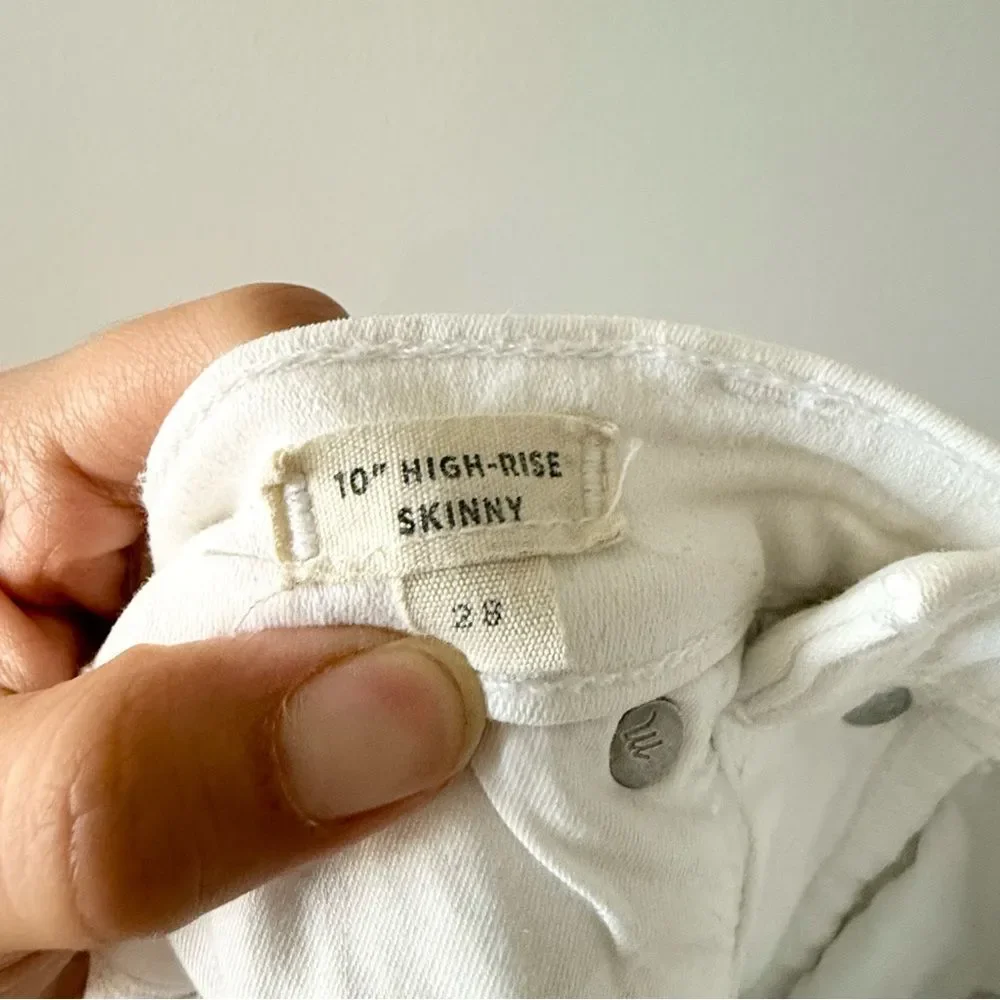Madewell 10”‎ High Rise Step Hem Button Fly Skinny Jean 28